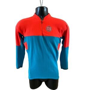 Vintage Nike Echelon Jersey Mens Large Blue Color Block 1/4 Zip Cycling USA 90s